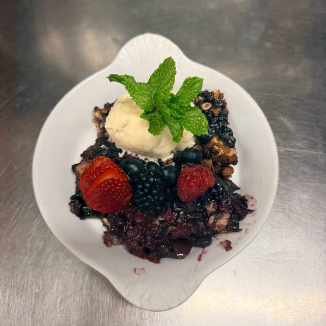 Fresh Seasonal Fruit Crisp.