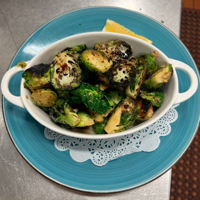 Oven-Roasted Brussels Sprouts.