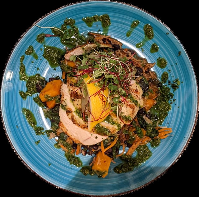 Marinated and Grilled Rosie Chicken Breast.