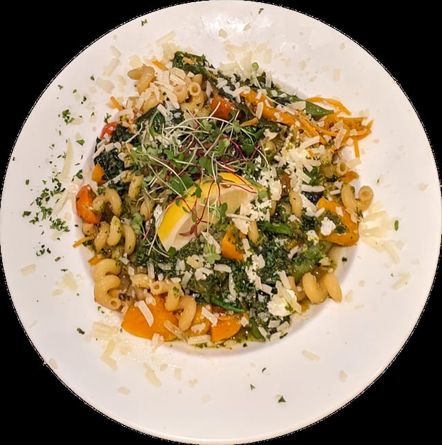 Gemelli Pasta with Roasted Seasonal Veggies.