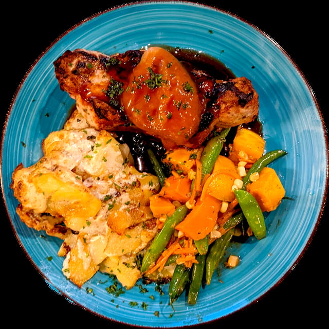 Double-Cut Boneless Pork Chop.